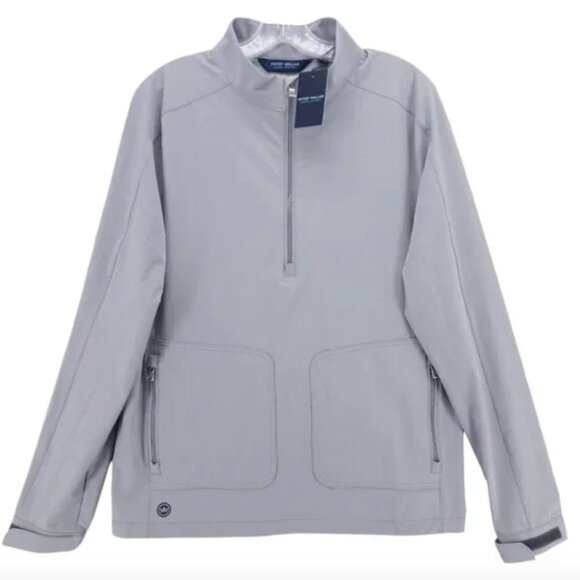 NWT PETER MILLAR Crown Crafted Quest Half Zip Jacket Windbreaker Gale Gray XL - Picture 3 of 6